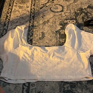 Women's Cream Eyelet Top